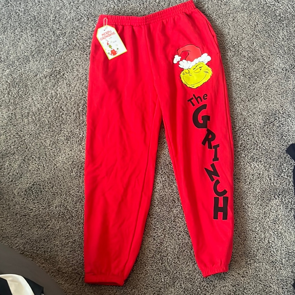 Red Christmas Grinch pants